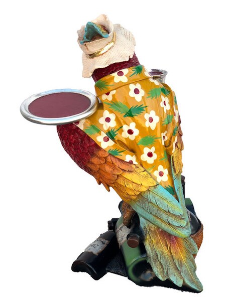 Sculptures Parrot Jimmy Buffet Fan tray butlers Serving Tray Margaritaville